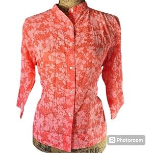 Relativity floral button down shirt with 3/4 sleeves Women’s medium | kk